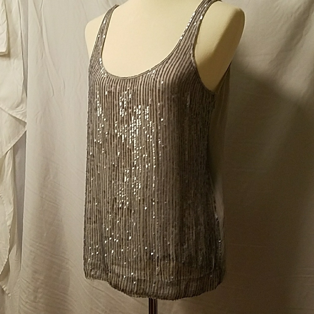 J. Crew silk sequin tank